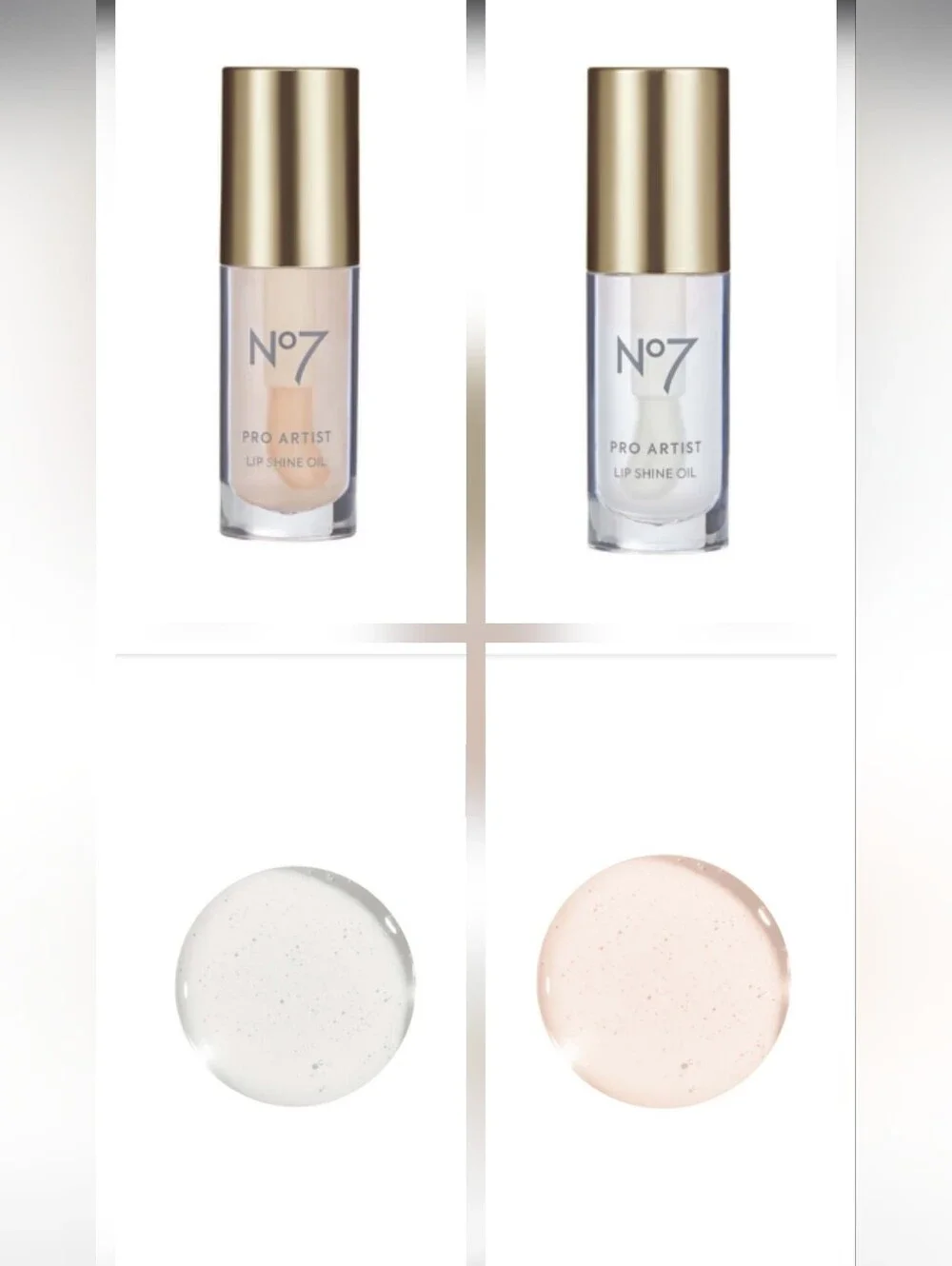 No 7 Pro Artist Lip Shine Duo In Peach Glaze & Clear Glaze BNIB
